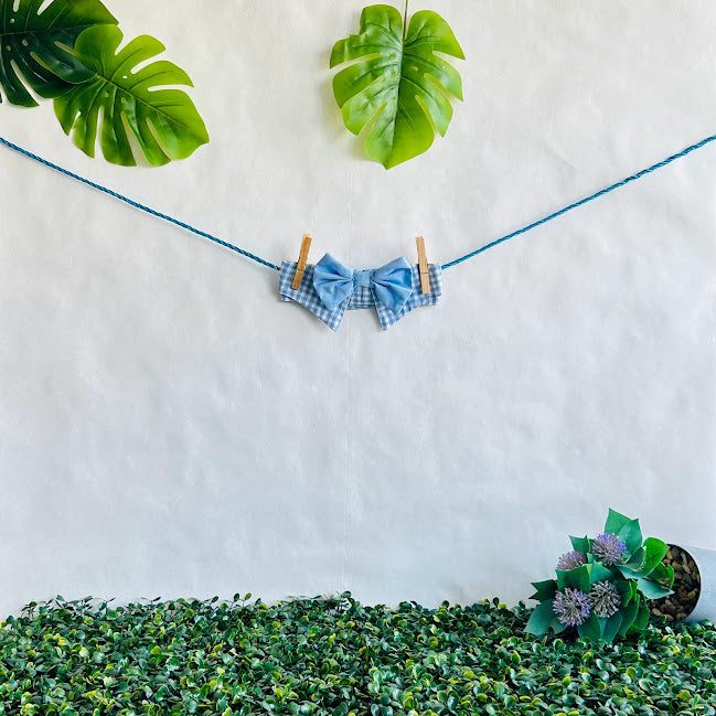 Baby Blue Square Bow Tie